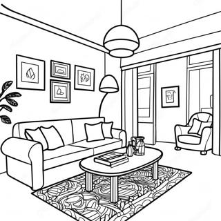 Cozy Apartment Living Room Coloring Page 51505-42899