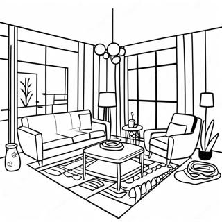 Cozy Apartment Living Room Coloring Page 51505-42900