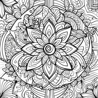 Abstract Stress Relief Mandala Coloring Page 51524-42903