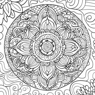 Abstract Stress Relief Mandala Coloring Page 51524-42904