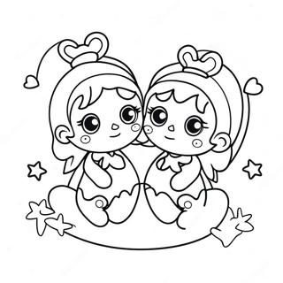 Little Twin Stars Coloring Page 5152-4132