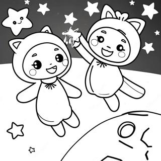 Kiki And Lala Flying Through The Stars Coloring Page 5153-4133