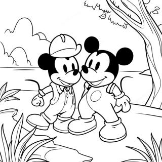 Mickey Mouse Safari Coloring Pages