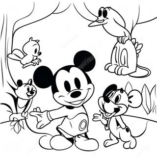 Mickey Mouse With Jungle Animals Coloring Page 51545-42926