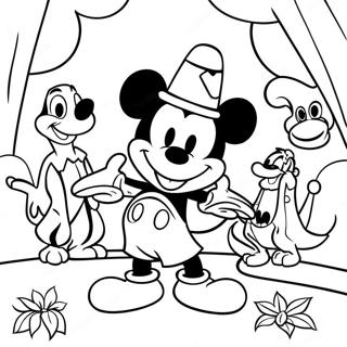 Mickey Mouse With Jungle Animals Coloring Page 51545-42928