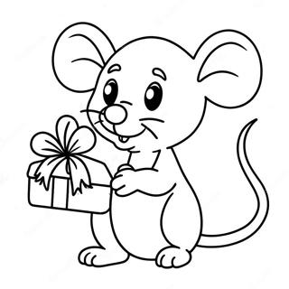 Christmas Mouse Coloring Pages