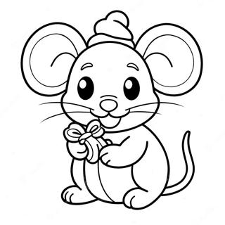 Christmas Mouse Coloring Page 51584-42950