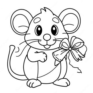 Christmas Mouse Coloring Page 51584-42952