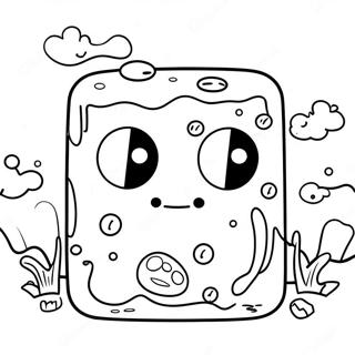 Cute Minecraft Slime With Big Eyes Coloring Page 51625-42989