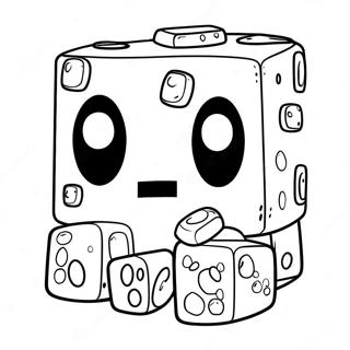 Cute Minecraft Slime With Big Eyes Coloring Page 51625-42990