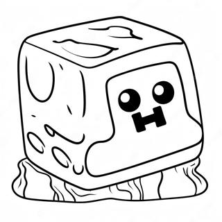 Cute Minecraft Slime With Big Eyes Coloring Page 51625-42991