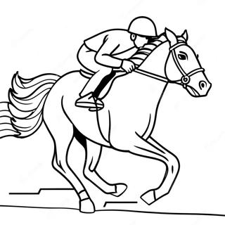 Galloping Horse Racing Coloring Page 51635-42997