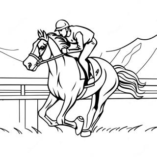 Galloping Horse Racing Coloring Page 51635-42999