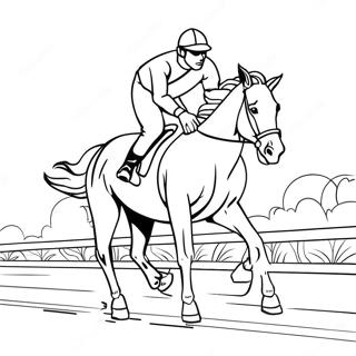 Galloping Horse Racing Coloring Page 51635-43000