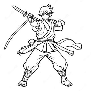 Zenitsu In Battle Pose Coloring Page 5163-4141