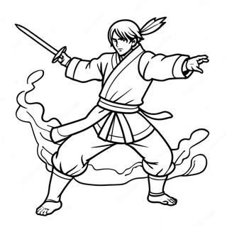 Zenitsu In Battle Pose Coloring Page 5163-4142