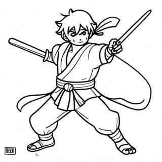 Zenitsu In Battle Pose Coloring Page 5163-4143