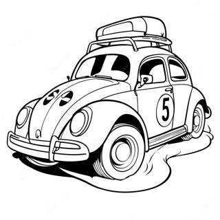 Herbie Driving Fast Coloring Page 51655-43013