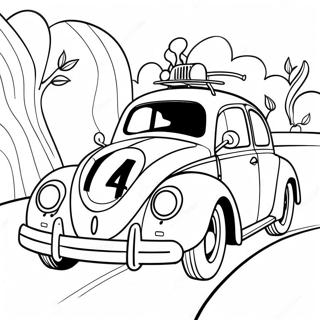 Herbie Driving Fast Coloring Page 51655-43014