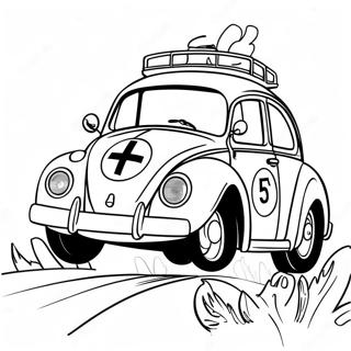 Herbie Driving Fast Coloring Page 51655-43015