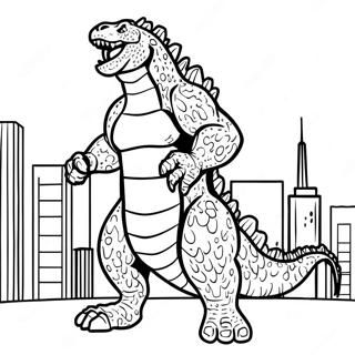 Godzilla Roaring In The City Coloring Page 51665-43025