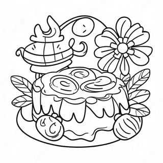 Festive Mooncake With Lanterns Coloring Page 51695-43043