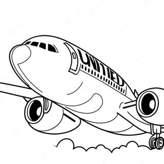 United Airlines Airplane In Flight Coloring Page 51715-43062