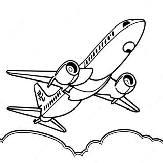 United Airlines Airplane In Flight Coloring Page 51715-43064