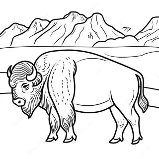 Majestic Bison In Yellowstone Coloring Page 51735-43074