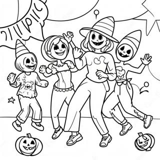 Halloween Dance Party Coloring Page 51754-43091