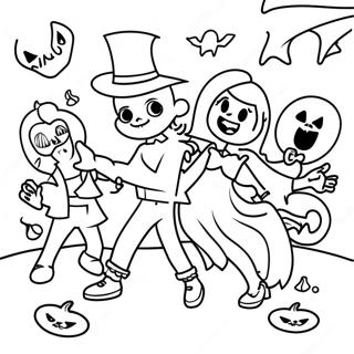 Halloween Dance Party Coloring Page 51754-43092