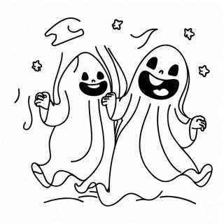 Spooky Ghosts Dancing Coloring Page 51755-43093