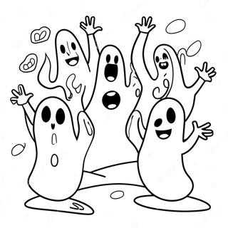 Spooky Ghosts Dancing Coloring Page 51755-43095