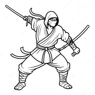 Stealthy Ninja With Katana Coloring Page 51765-43103