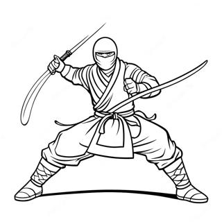 Stealthy Ninja With Katana Coloring Page 51765-43104