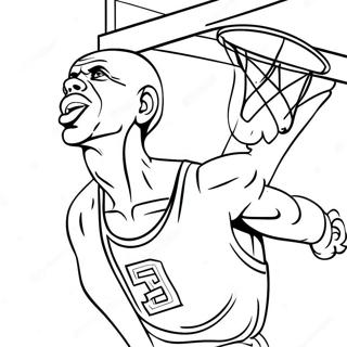 Kareem Abdul Jabbar Dunking Basketball Coloring Page 51805-43131