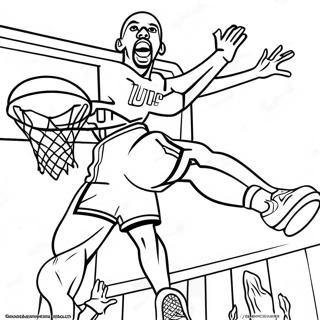 Kareem Abdul Jabbar Dunking Basketball Coloring Page 51805-43132