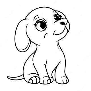 Playful Dachshund Puppy Coloring Page 5183-4157