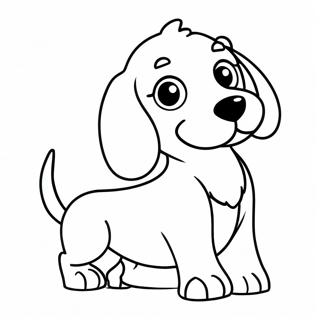 Playful Dachshund Puppy Coloring Page 5183-4158