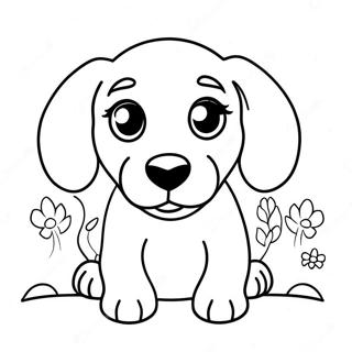 Playful Dachshund Puppy Coloring Page 5183-4159