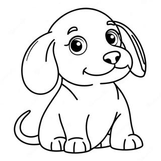 Playful Dachshund Puppy Coloring Page 5183-4160