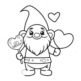 Valentine's Day Gnome Coloring Pages