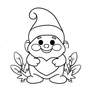 Cute Valentine S Day Gnome With Heart Coloring Page 51845-43165