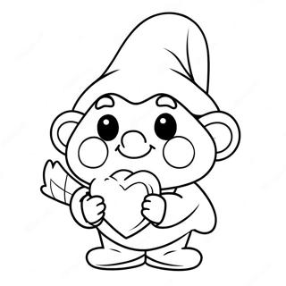 Cute Valentine S Day Gnome With Heart Coloring Page 51845-43166