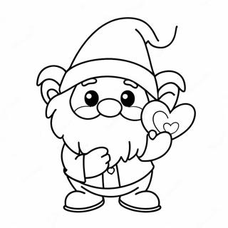 Cute Valentine S Day Gnome With Heart Coloring Page 51845-43167