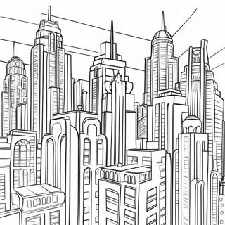 Art Deco Cityscape Coloring Page 51855-43182