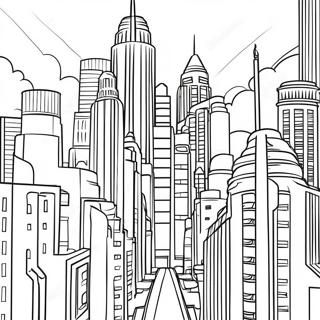 Art Deco Cityscape Coloring Page 51855-43184