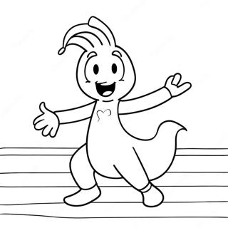 Peely In A Fun Dance Pose Coloring Page 51865-43180