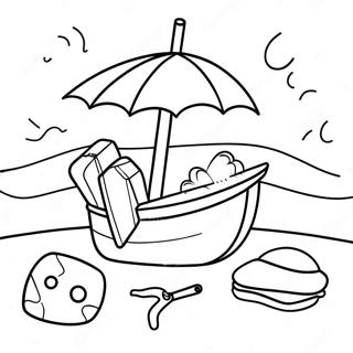 Fun Summer Beach Safety Coloring Page 51875-43190