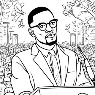 Malcolm X Inspiring Speech Coloring Page 51895-43205